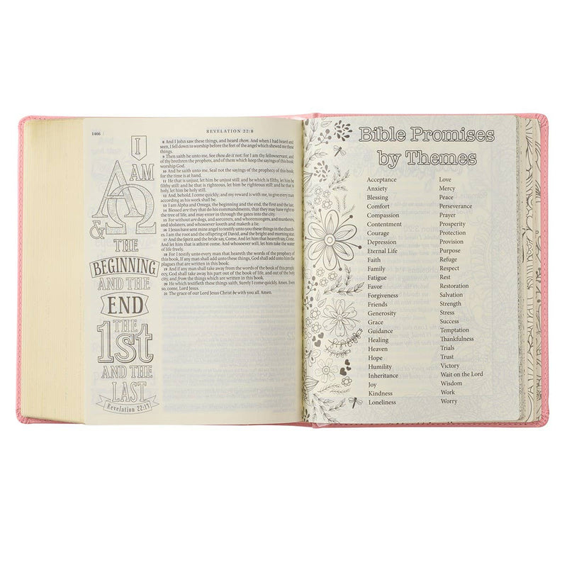 2487- Pink Hardcover Faux Leather KJV My Promise Bible