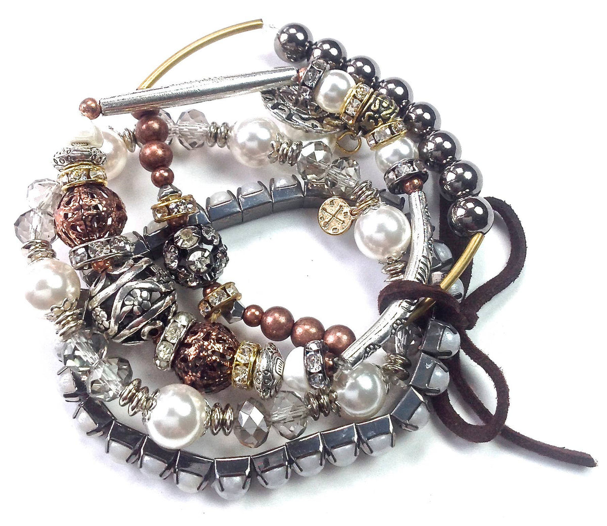 Strand Mix Beaded Stretch Jewelry Bracelet Set