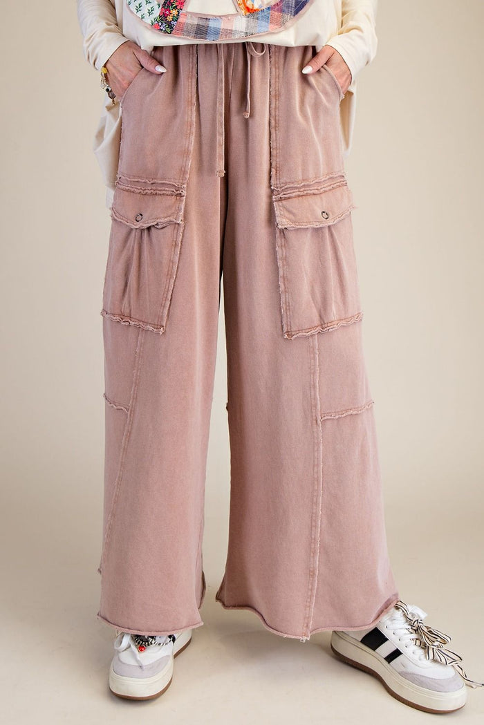 Cappuccino French Terry Pull On Cargo Pants by by Easel *PRECLAIM-- read description-- DECEMBER ARRIVAL