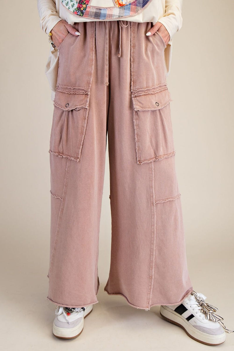 Cappuccino French Terry Pull On Cargo Pants by by Easel *PRECLAIM-- read description-- DECEMBER ARRIVAL