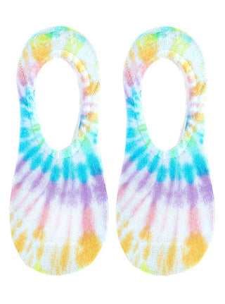 No-Show Liner Socks - Pastel Tie Dye Print