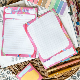 Bright Sermon Notes Double-Sided 5x7 Notepad=