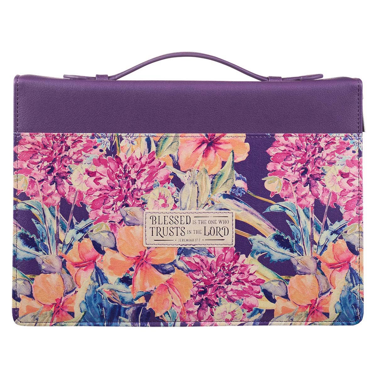 3402- Bible Cover Purple Blessed is the One Jer. 17:7: Medium