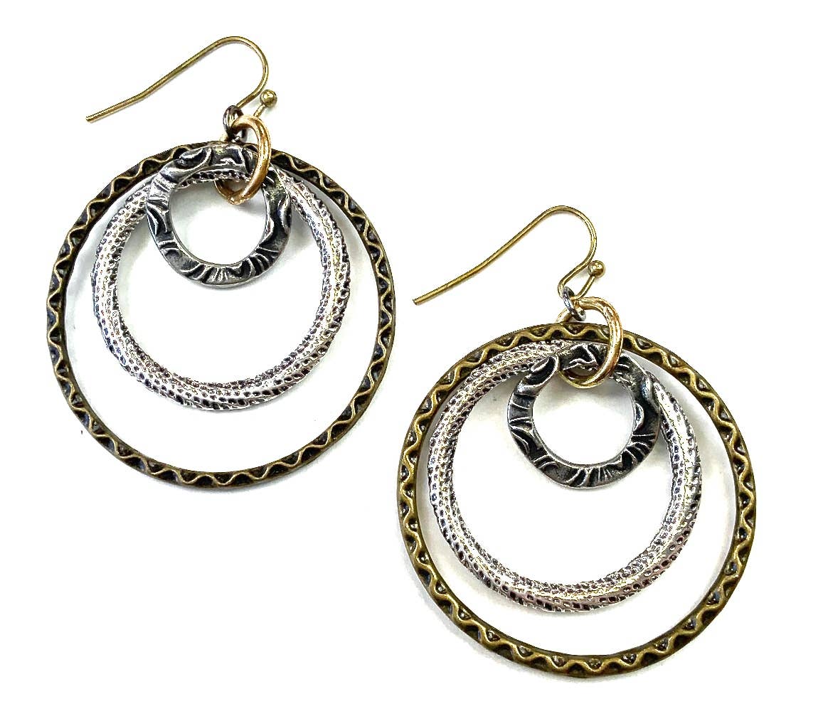 Mezzo Textured Rings Earrings