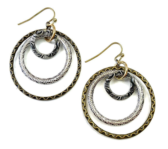 Mezzo Textured Rings Earrings
