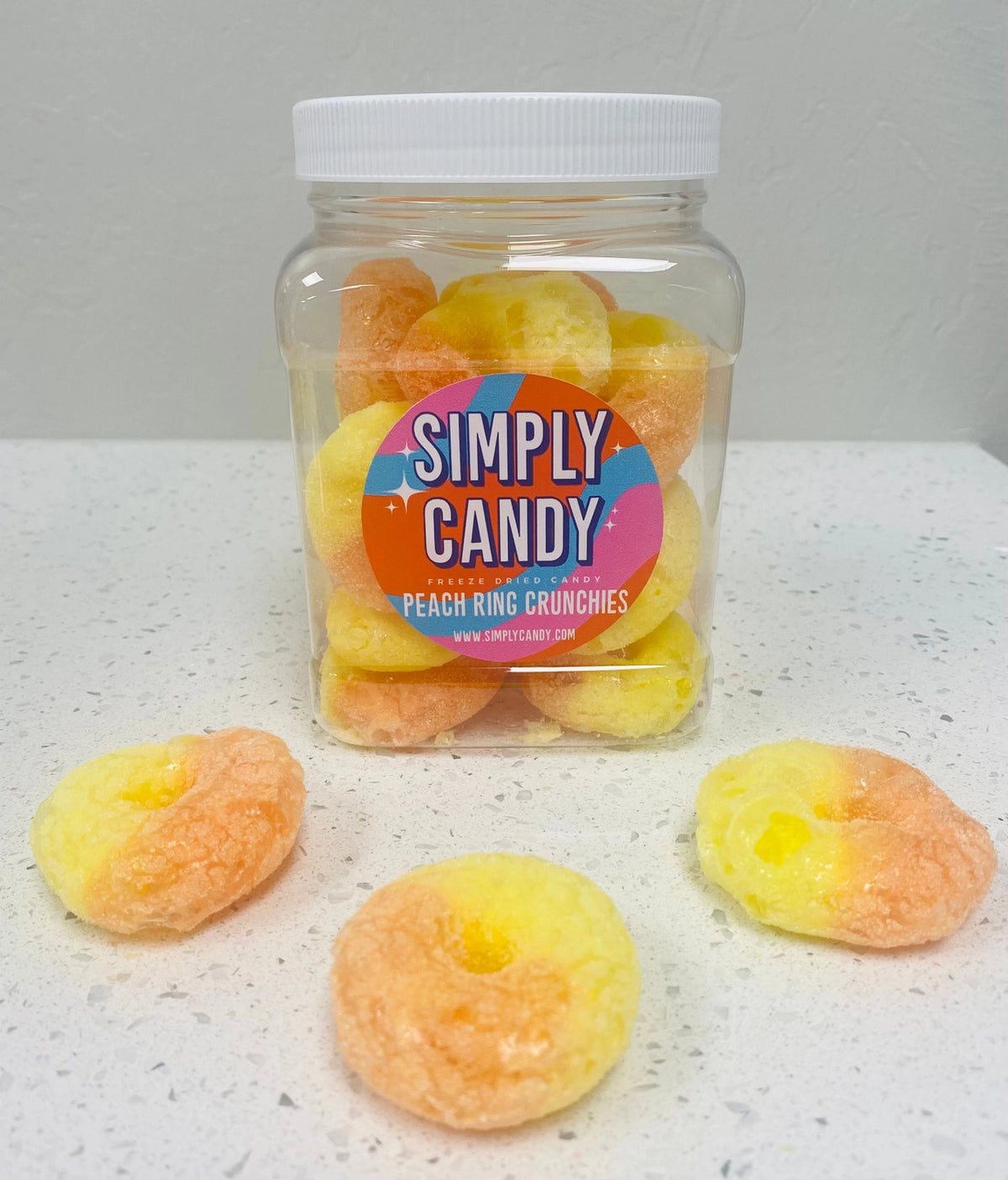 453- Peach Ring Freeze Dried Candy {5oz bag}