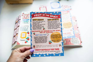 Fruit of the Spirit (country BLUE floral) Tip-in Sheet