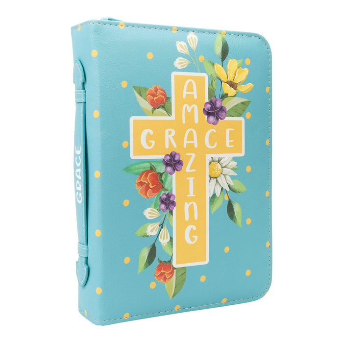 Bible Cover: Amazing Grace W/Cross
