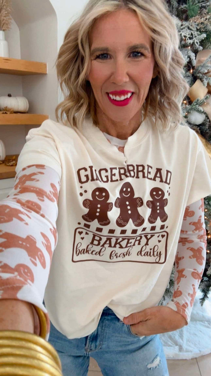 Gingerbread Bakery Garment Graphic T-shirt | Comfort Colors - DEAL