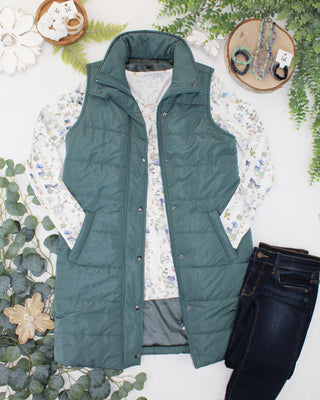 09.09 EN ROUTE Harlow Long Vest - Teal