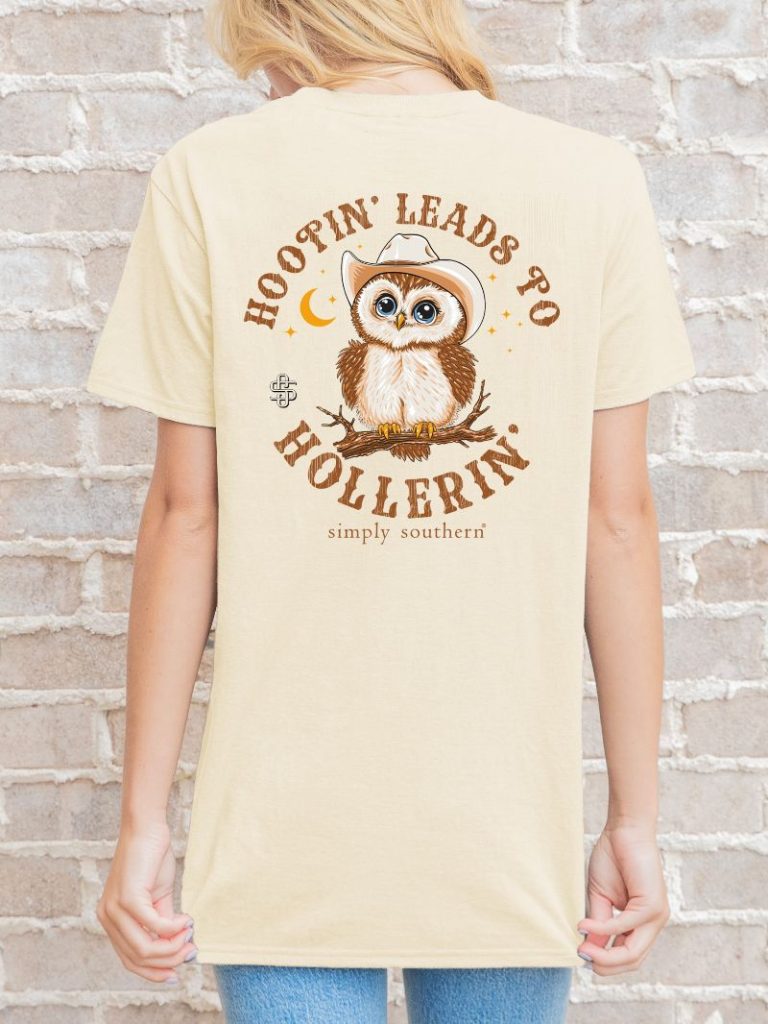 8470- Hootin' Leads To Hollerin' Short Sleeve Simply Southern T-Shirt