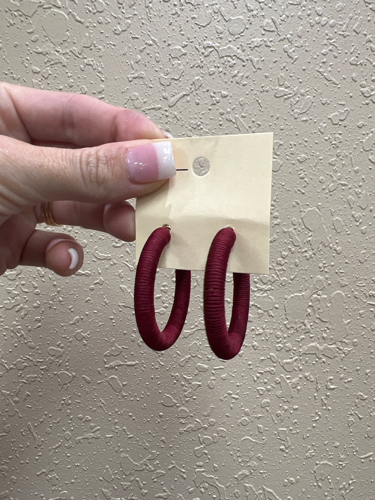 10012- Maroon Wrap Hoop Earrings