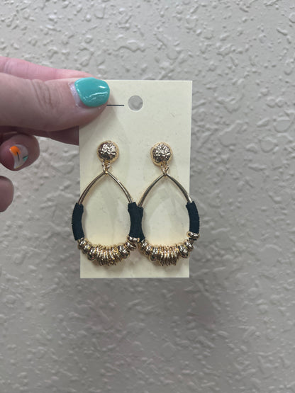 8069- Gold Chip Beaded Teardrop Earrings [4 COLORS]