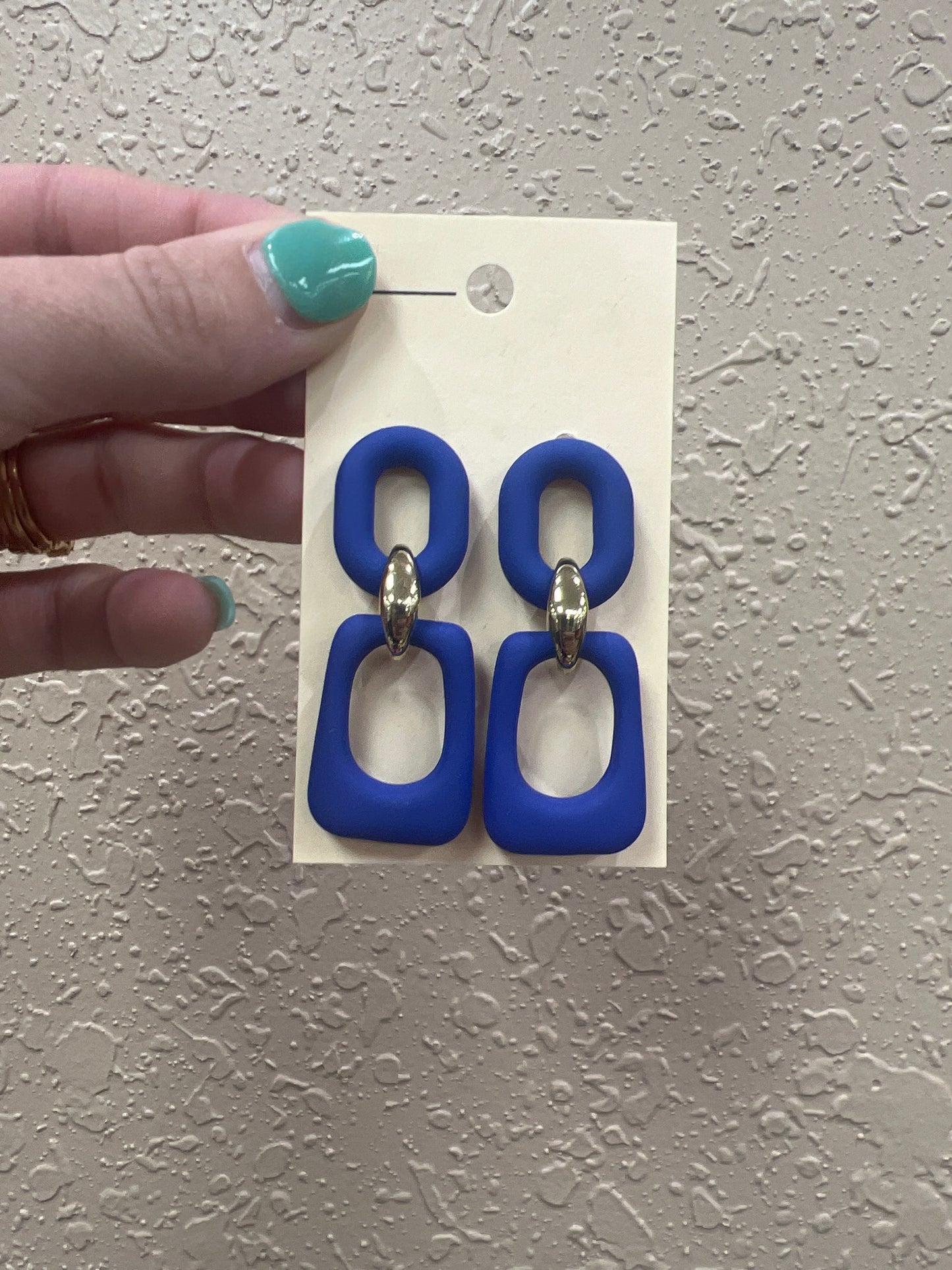 8061- Royal Blue Clay Earrings