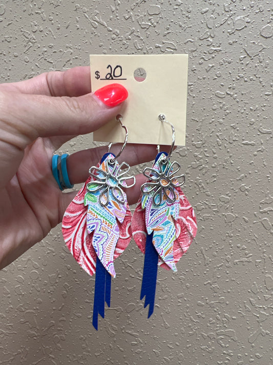 9213- Multi Layer Pink Mix Earrings