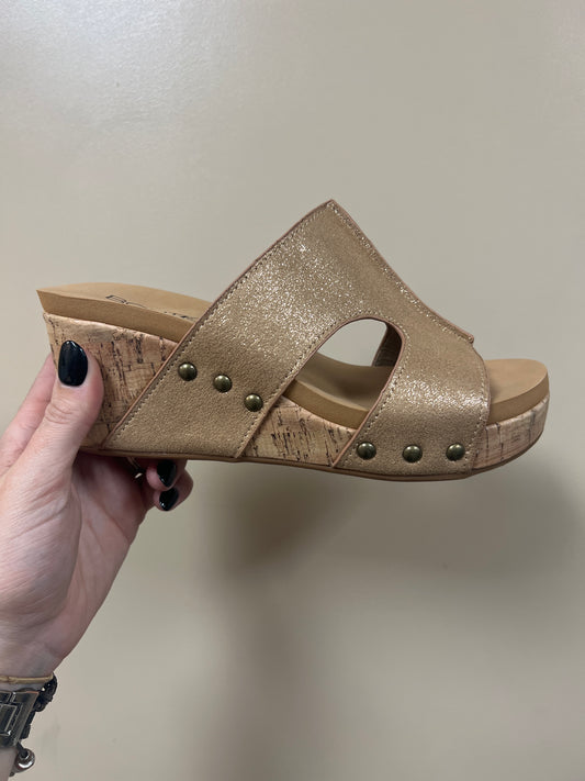 8129- Rose Gold Oasis Wedges by Corkys