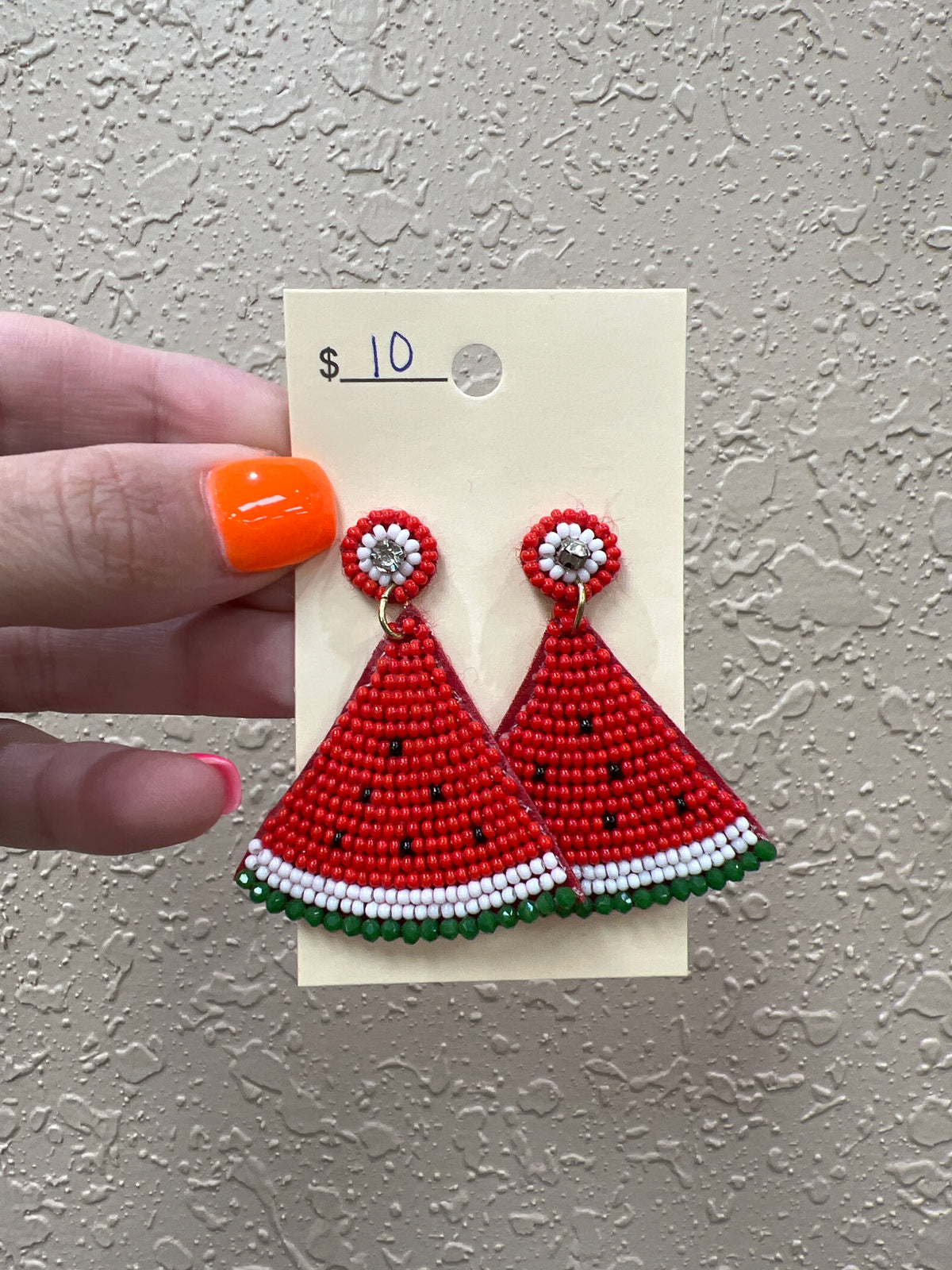 9720- Watermelon Beaded Earrings