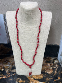 9176- Beaded Stretch Necklace w/ Tassel