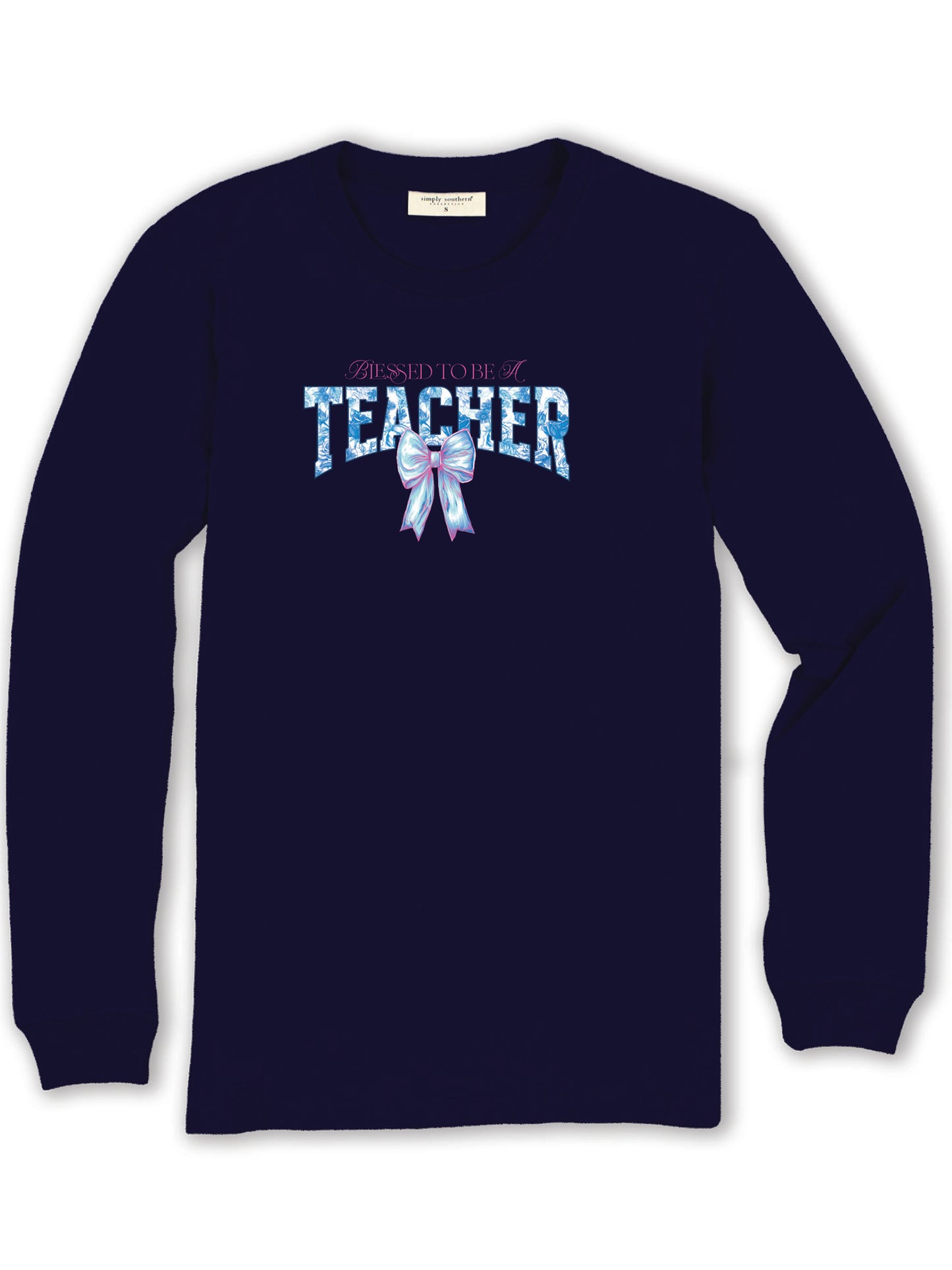 3390- One Blessed Teacher Long Sleeve T-Shirt by Simply Southern