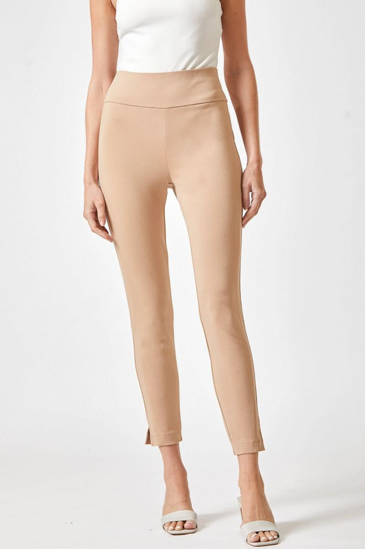 2632- Khaki High Waisted Straight Leg Pants