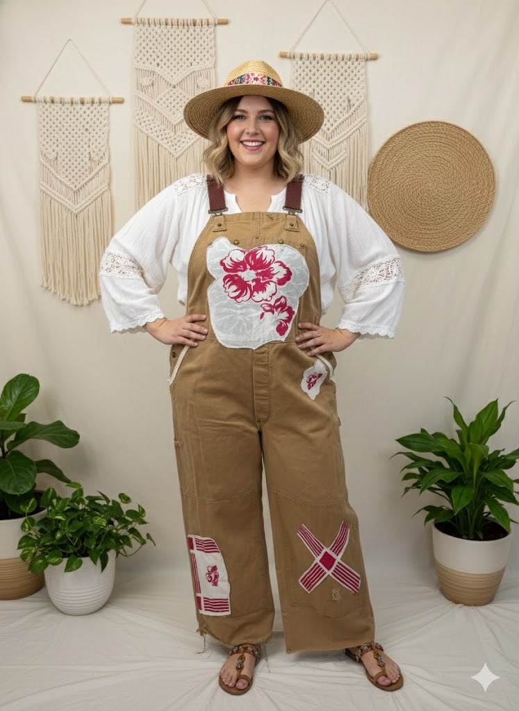The Wildflower Wanderer Upcycled Overalls by Jaded Gypsy *FINAL SALE*
