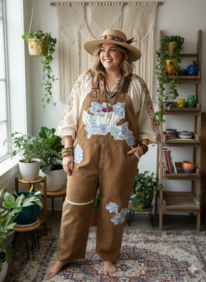 The Bluebell Dreamer Upcycled Overalls by Jaded Gypsy *FINAL SALE*