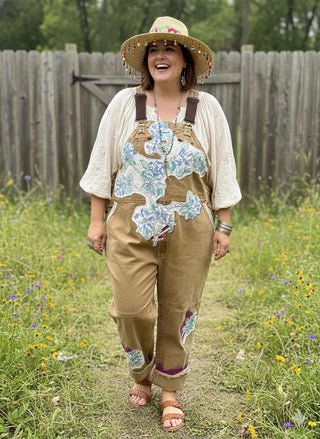 The Prairie Bloom Wanderer Upcycled Overalls by Jaded Gypsy *FINAL SALE*