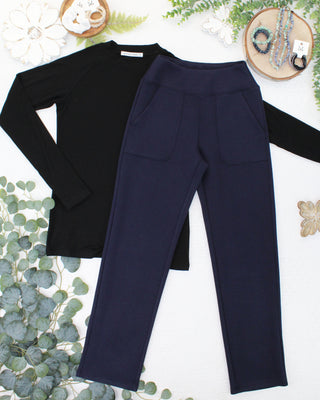 09.09 EN ROUTE Luxe Ankle Bottoms- Navy