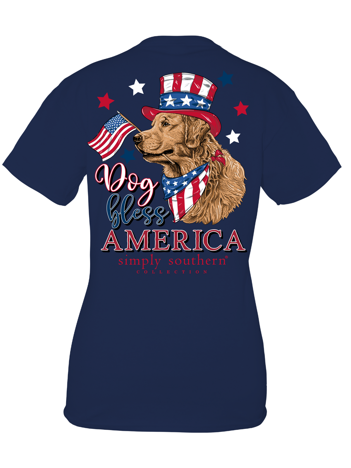 851- Dog Bless America Short Sleeve T-Shirt by Simply Southern