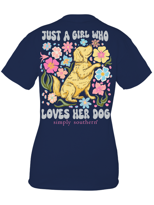 860- Just A Girl Who Loves Her Dog Short Sleeve T-Shirt by Simply Southern