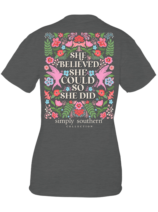 854- She Believed She Could So She Did Short Sleeve T-Shirt by Simply Southern