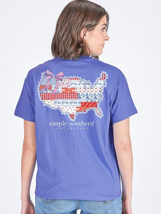 Patchwork USA Bow Graphic Tee by Simply Southern