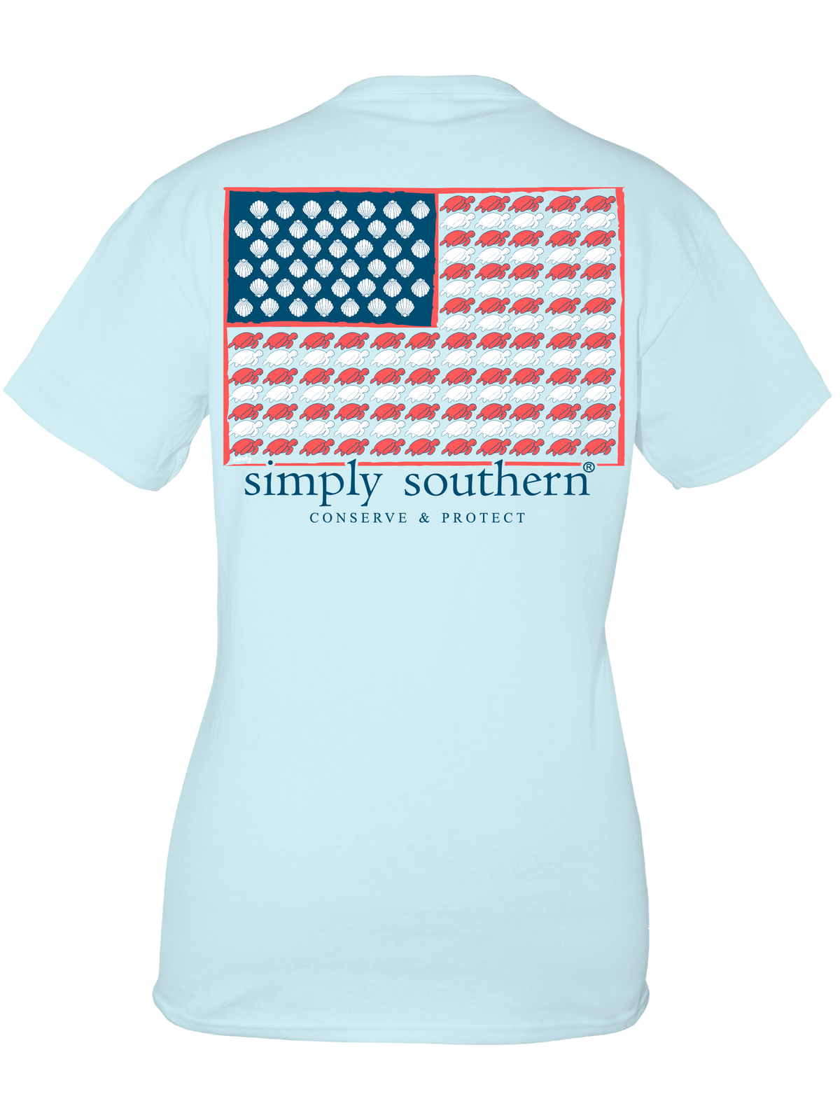 861- Turtle Flag Short Sleeve T-Shirt by Simply Southern