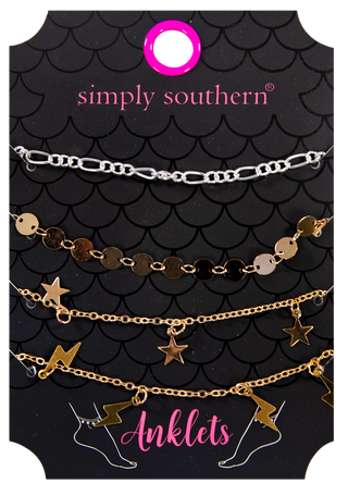 1889- Ankle Bracelet Pack of 4 by Simply Southern