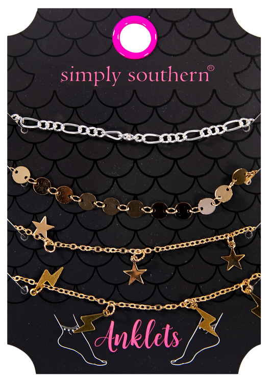 1889- Ankle Bracelet Pack of 4 by Simply Southern