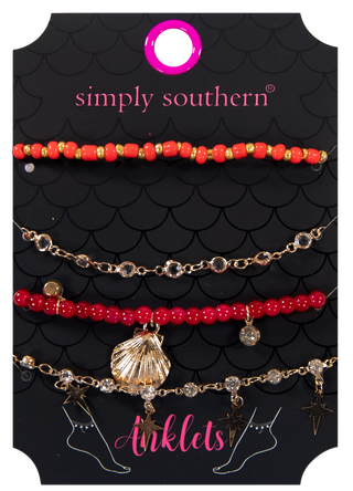 1889- Ankle Bracelet Pack of 4 by Simply Southern