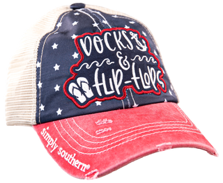 1290- Lake Theme Criss Cross Ponytail Hats by Simply Southern [PICK DESIGN]