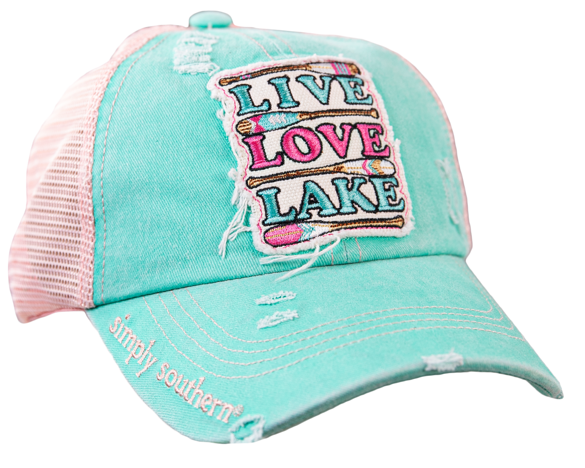 1290- Lake Theme Criss Cross Ponytail Hats by Simply Southern [PICK DESIGN]