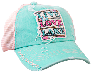 1290- Lake Theme Criss Cross Ponytail Hats by Simply Southern [PICK DESIGN]