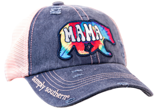 1292- Mom Theme Criss Cross Ponytail Hats By Simply Southern [PICK DESIGN]