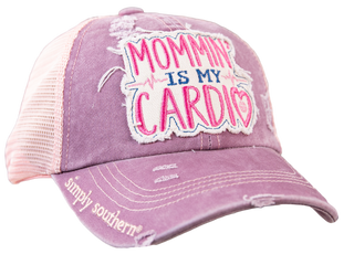 1292- Mom Theme Criss Cross Ponytail Hats By Simply Southern [PICK DESIGN]