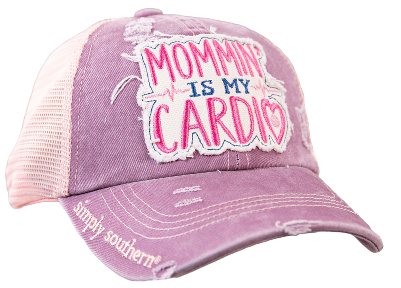 1292- Mom Theme Criss Cross Ponytail Hats By Simply Southern [PICK DESIGN]