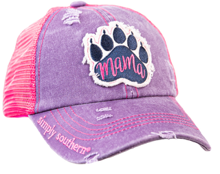 1292- Mom Theme Criss Cross Ponytail Hats By Simply Southern [PICK DESIGN]
