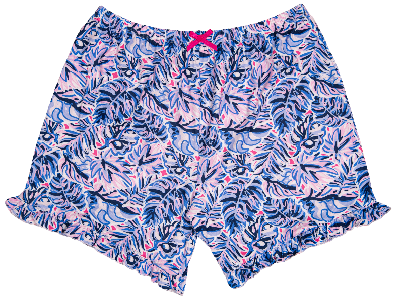 880- Leaf Ruffle Lounge Shorts by Simply Southern