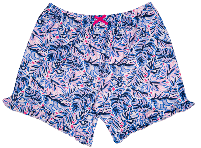 880- Leaf Ruffle Lounge Shorts by Simply Southern