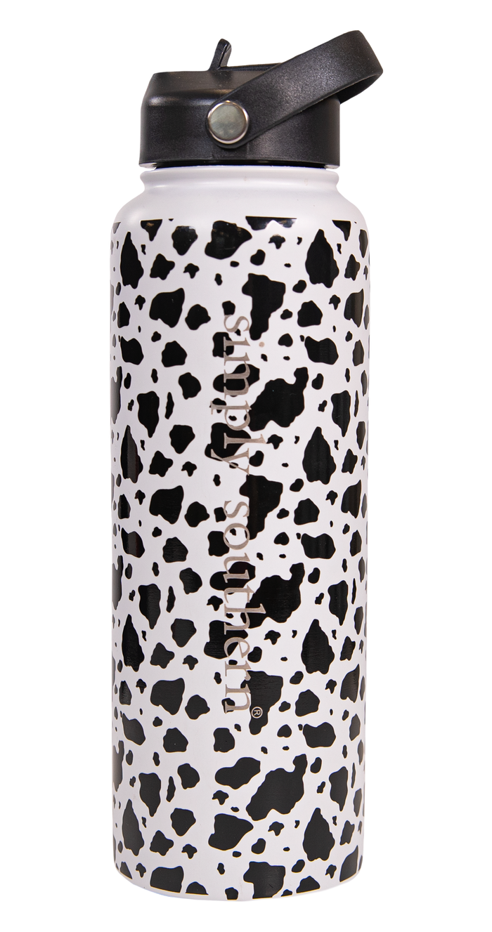 1367- Cow 40oz Water Bottle by Simply Southern