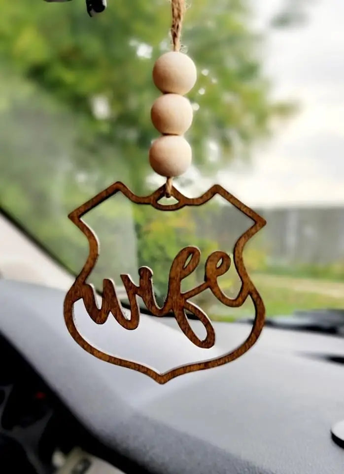 1692- First Responder Wife Car Mirror Charm [POLICE OR FIRE]