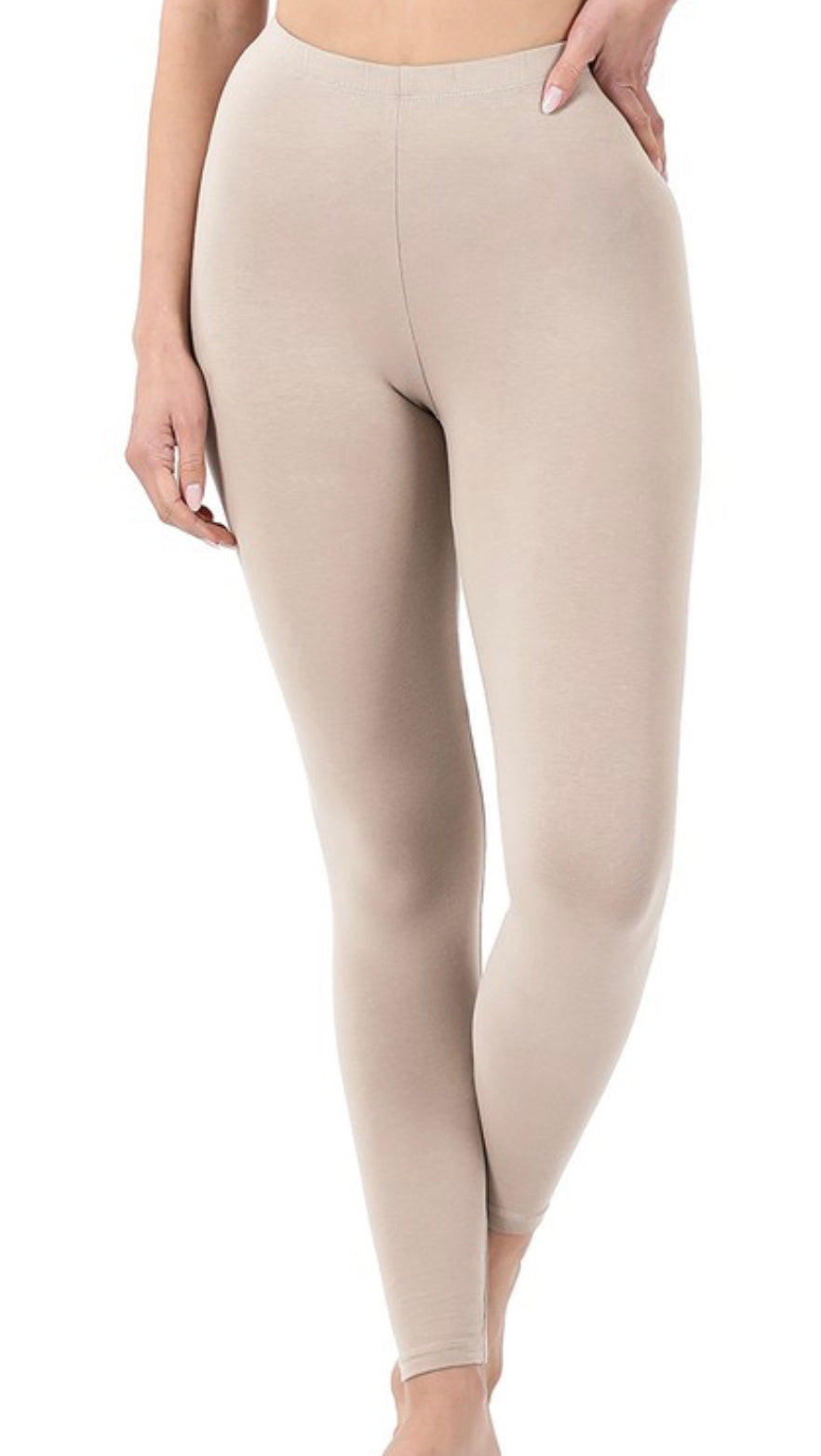 1996- Ash Mocha Premium Cotton Full Length Leggings