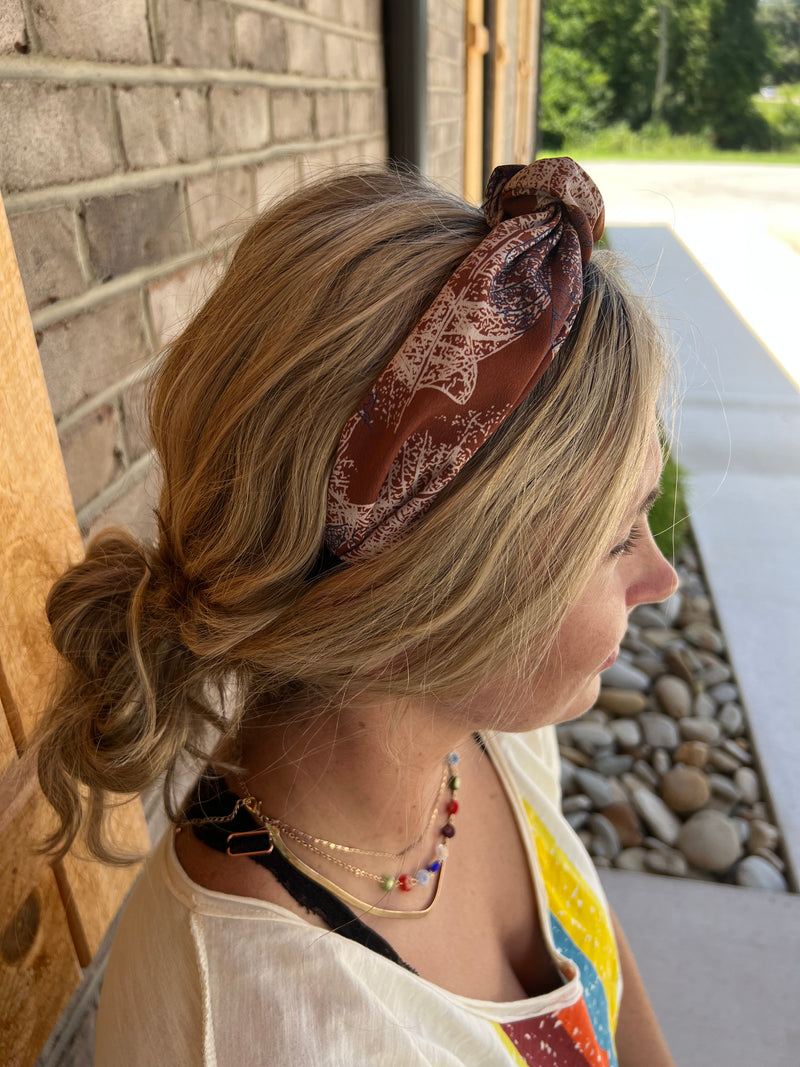 6273- Brown Leaf Knot Headband