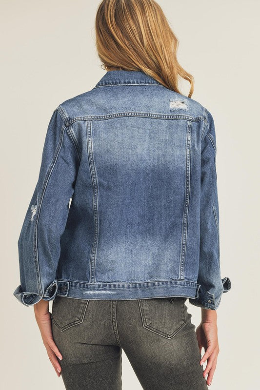 1518- Dark Wash Relaxed Fit Denim Jacket